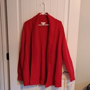 NWT Georgous Woman's Charter Club Red Cardigan Size XL, Well Made Brand new